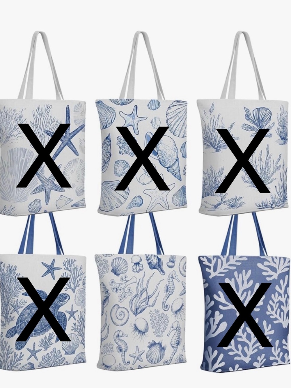 Coastal & Aquatic Life Design Tote Bag - Pick 1